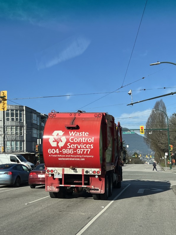 Waste Control Services front load truck for commercial business 