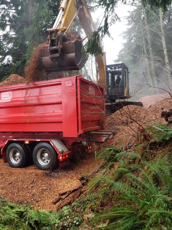 roll off truck wood chip project 